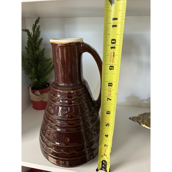 Marcrest Daisy Dot 10.5” Carafe Glaze Pitcher Pottery Jug Vase Brown Stoneware - Picture 3 of 6